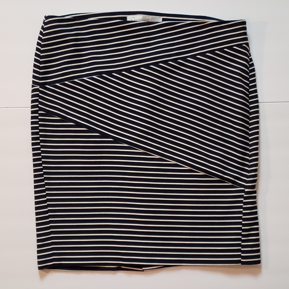 Christopher Collins Striped Pencil Skirt 8 NWT